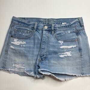 American eagle 5 button light wash jean shorts